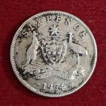 Australia 6 Pence - Elizabeth II 1954 Silver Coin