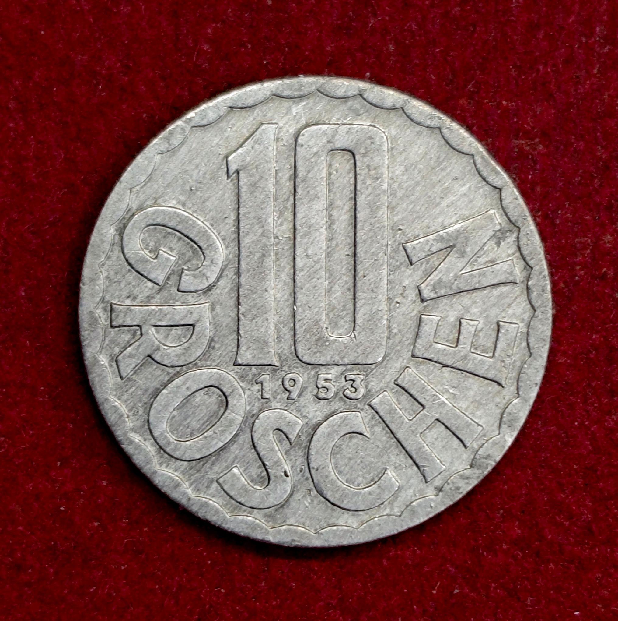 Austria 10 Groschen 1953 Coin