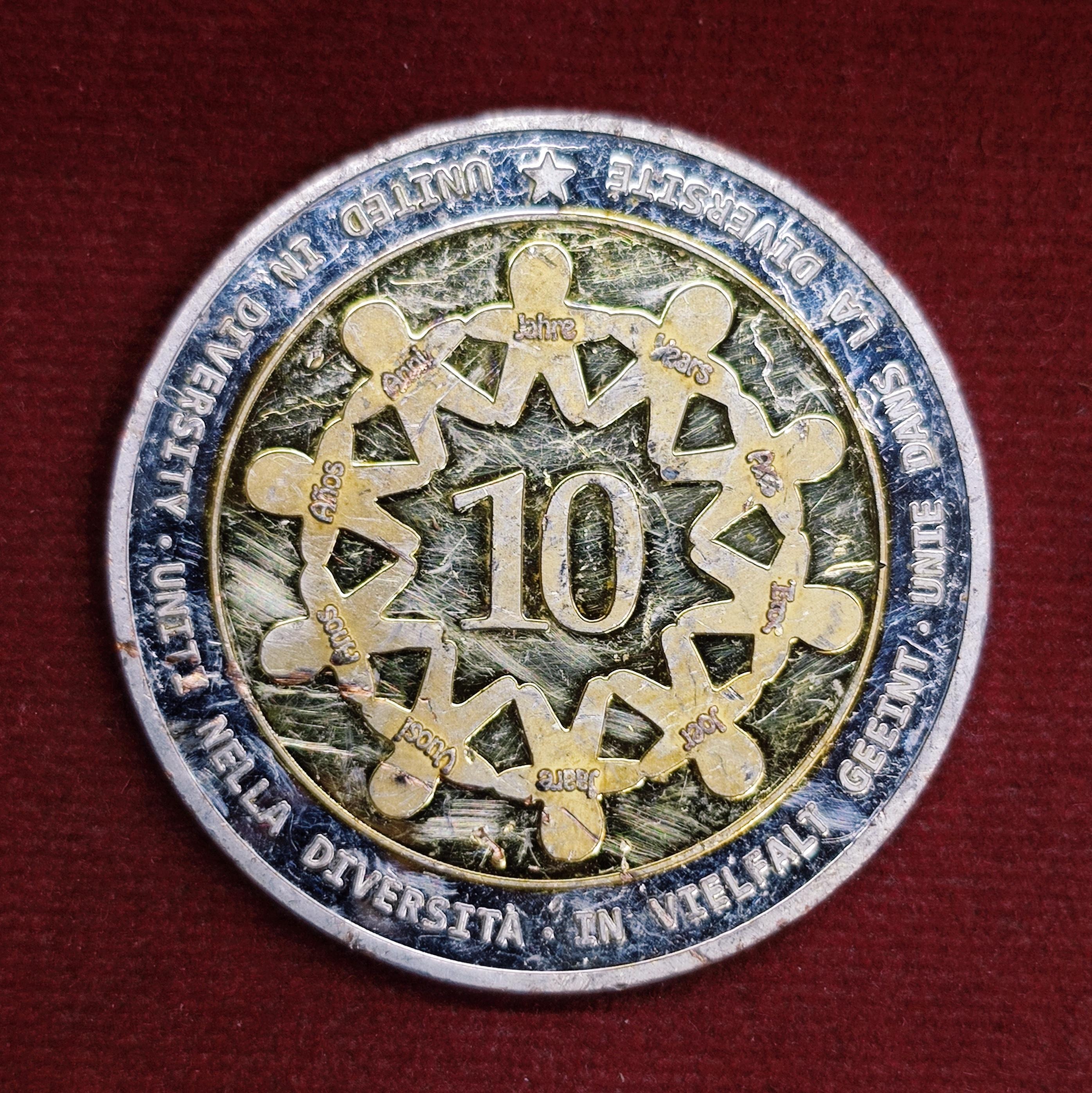 Austria “10 Years of Euro” 2002–2012 Commemorative Medallion – European Union Anniversary (40mm)