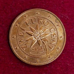 Austria 2 Euro Cent An edelweiss, symbolising a duty to the environment 2014 Coin