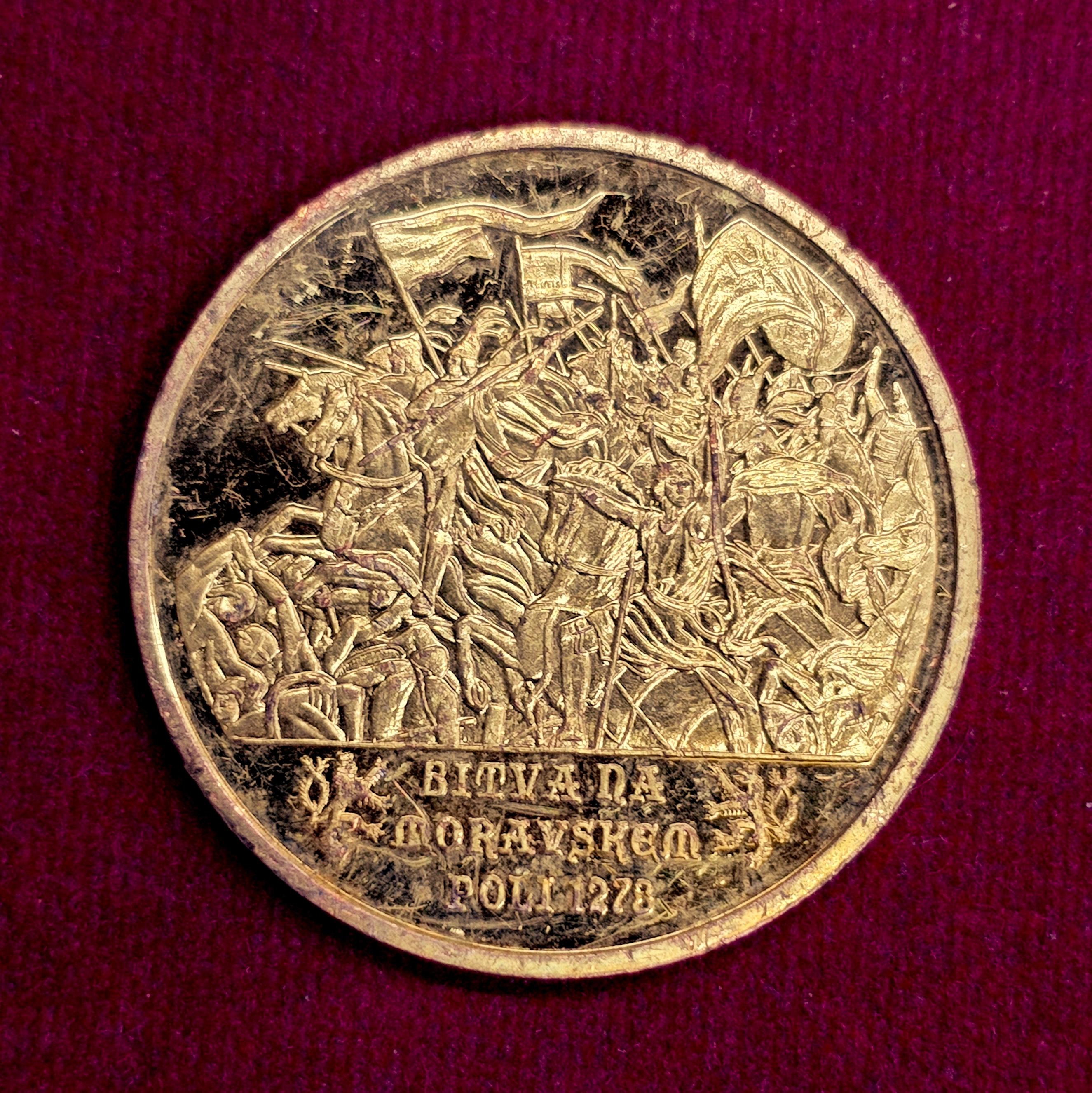 Battle of Moravian Field 1278 Commemorative Medallion – Famous Battles of Czech History Collectible Coin (40mm)