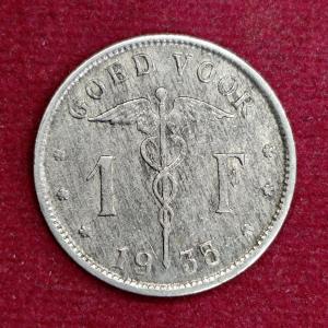 Belgium 1 Franc 1935 Coin