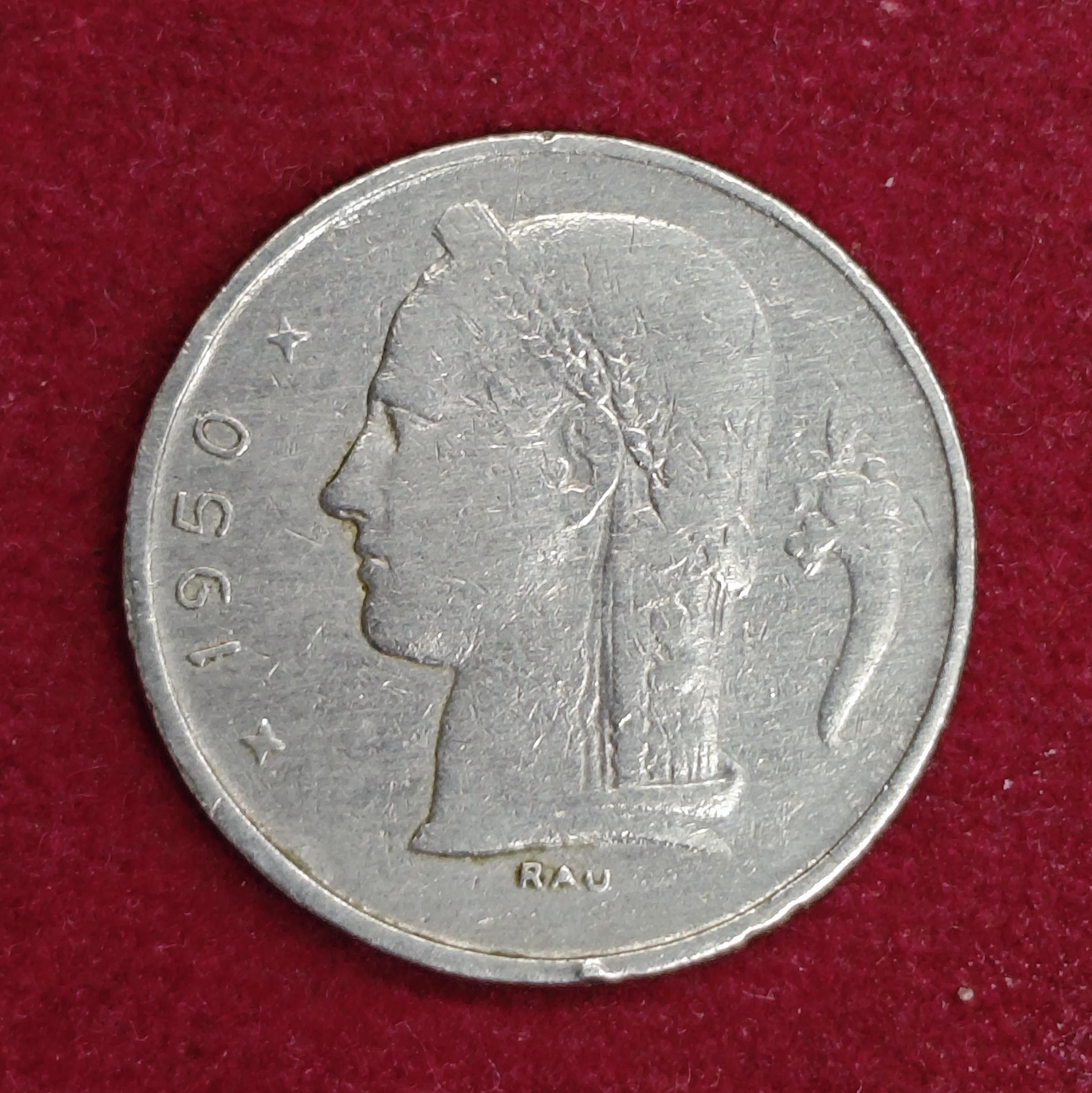 Belgium 1 Franc 1950 Coin