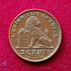 Belgium 2 Centimes - Albert I French text 1919 Coin