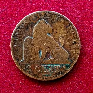 Belgium 2 Centimes - Leopold II French text 1876 Coin