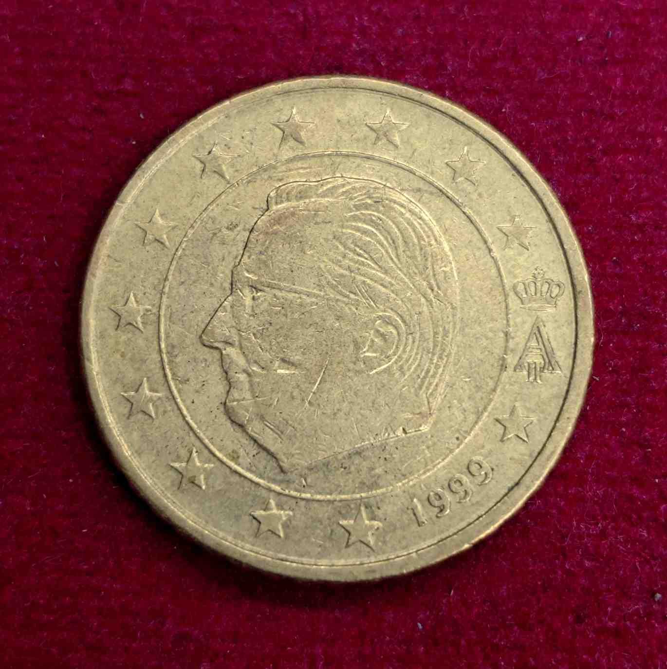 Belgium 50 Euro Cents – Albert II 2nd map, 2nd type, 1st portrait 1999 Coin