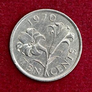Bermuda (British Overseas Territories) 10 Cents - Elizabeth II 2nd portrait 1970 Coin