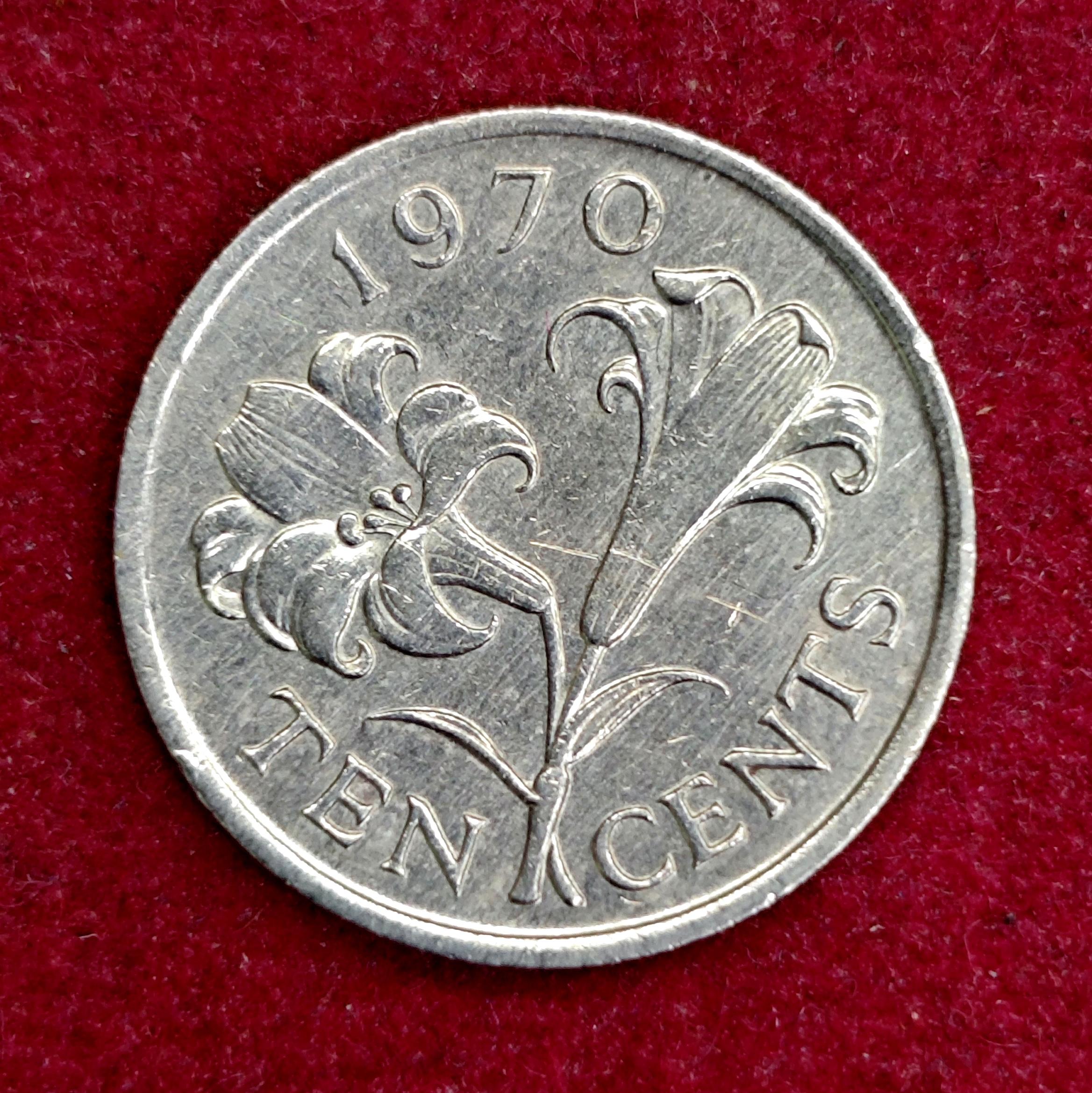 Bermuda (British Overseas Territories) 10 Cents - Elizabeth II 2nd portrait 1970 Coin