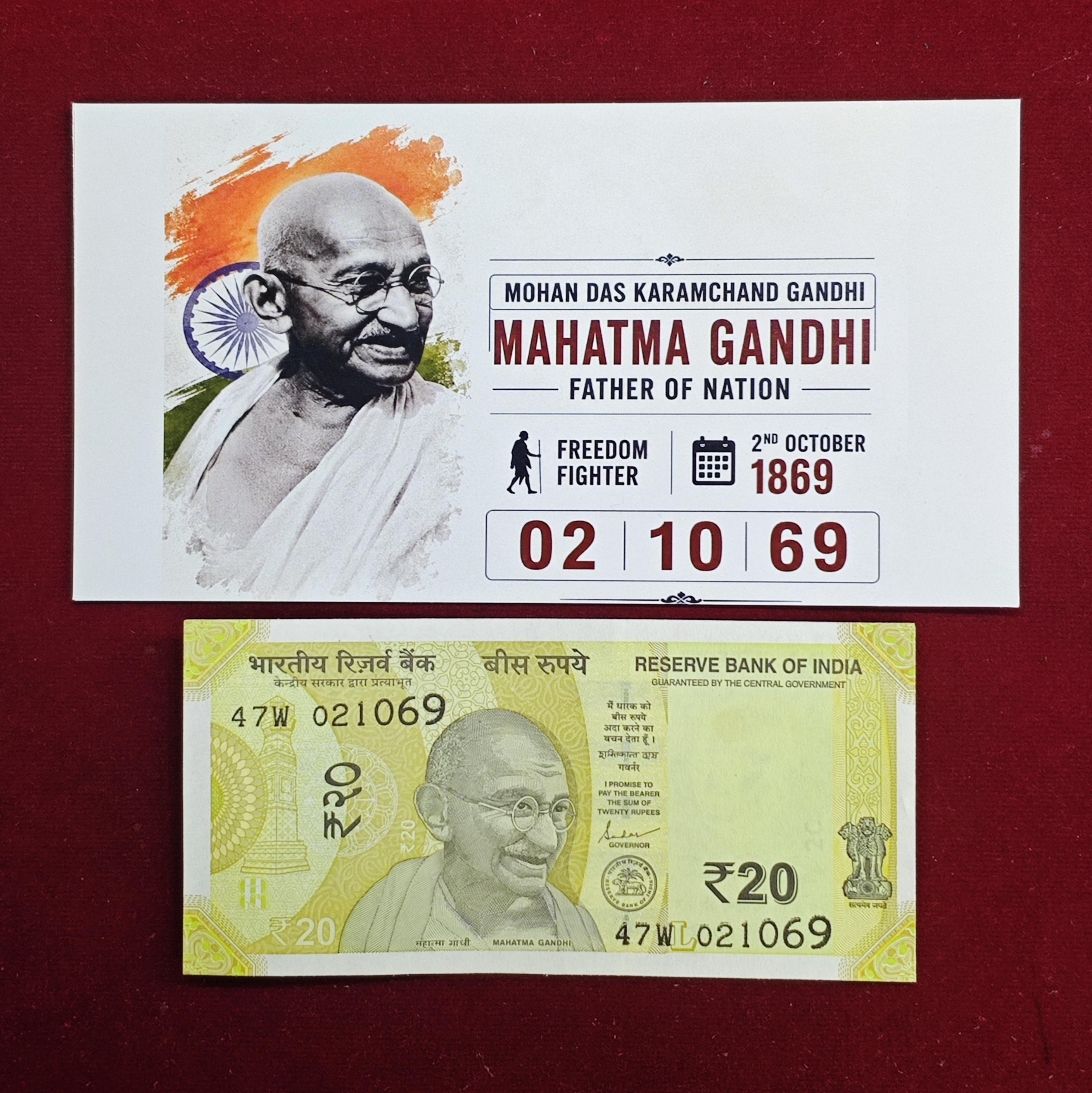 Birthday Note of Mahatma Gandhi - Freedom fighter 2nd Oct 1969 (021069)