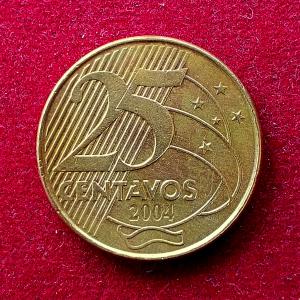 Brazil 25 Centavos Deodoro da Fonseca 2004 Coin
