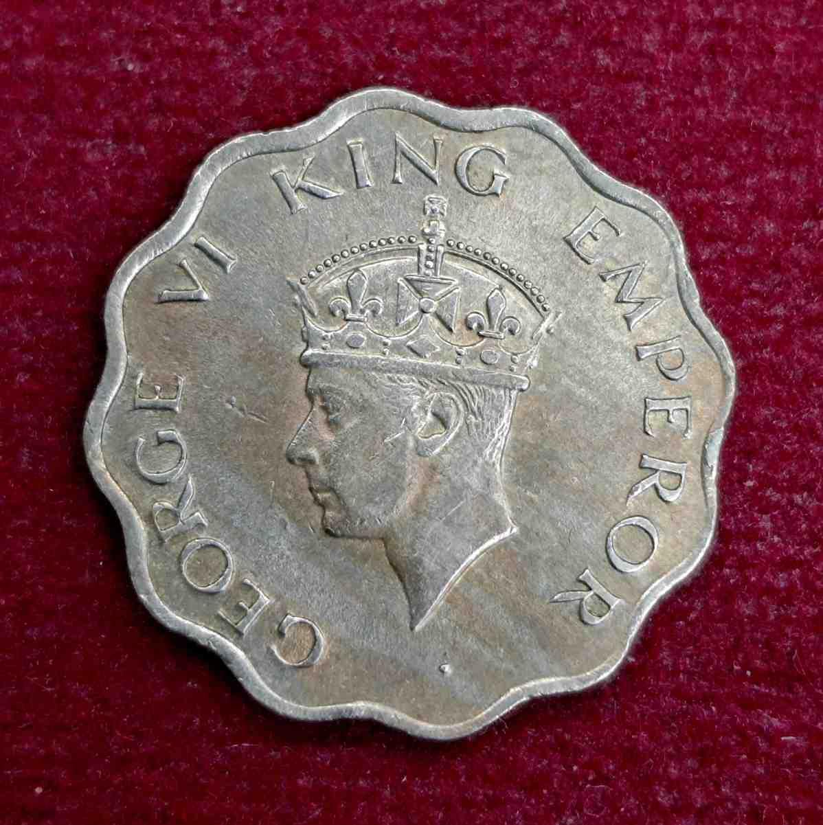 British India 1 Anna George VI 1947 Coin