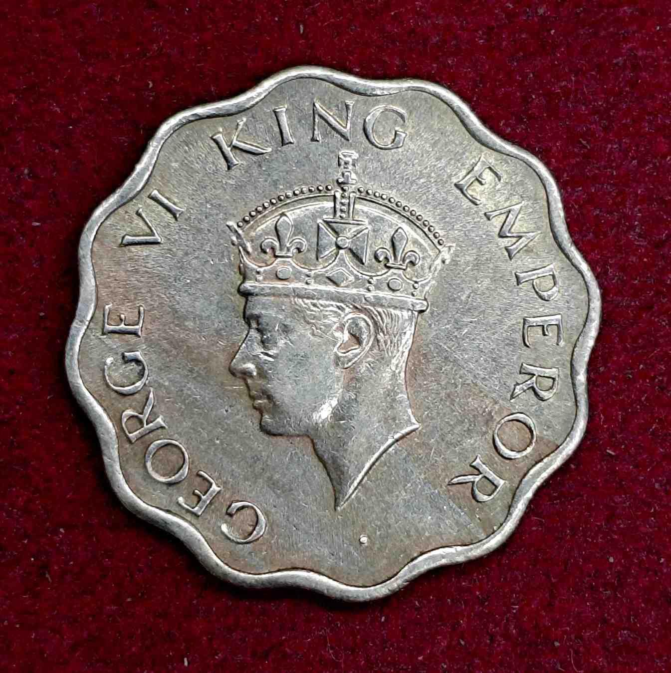 British India 1 Anna George VI 1947 Coin