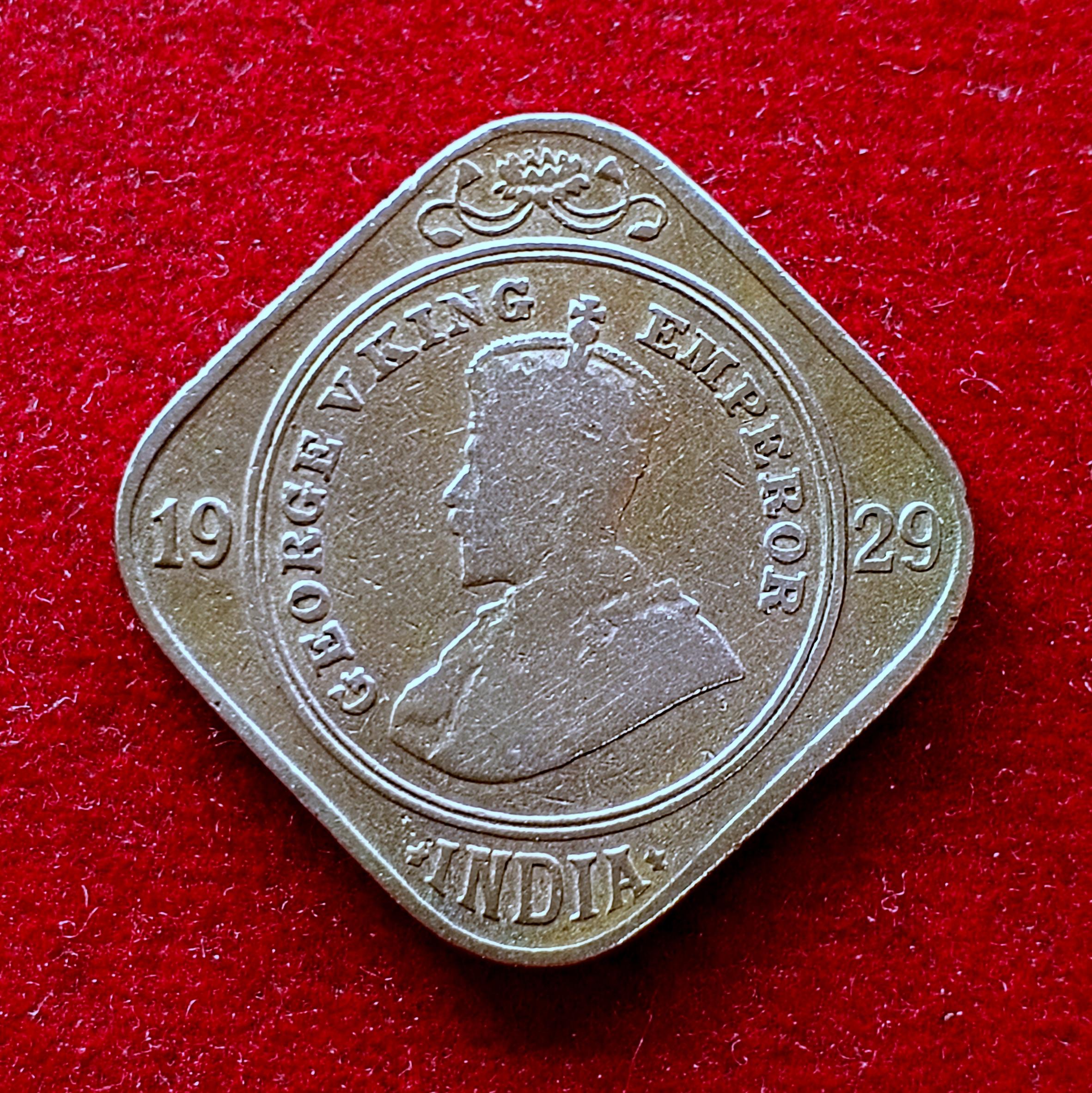 British - India 2 Annas - George V 1929 Coin