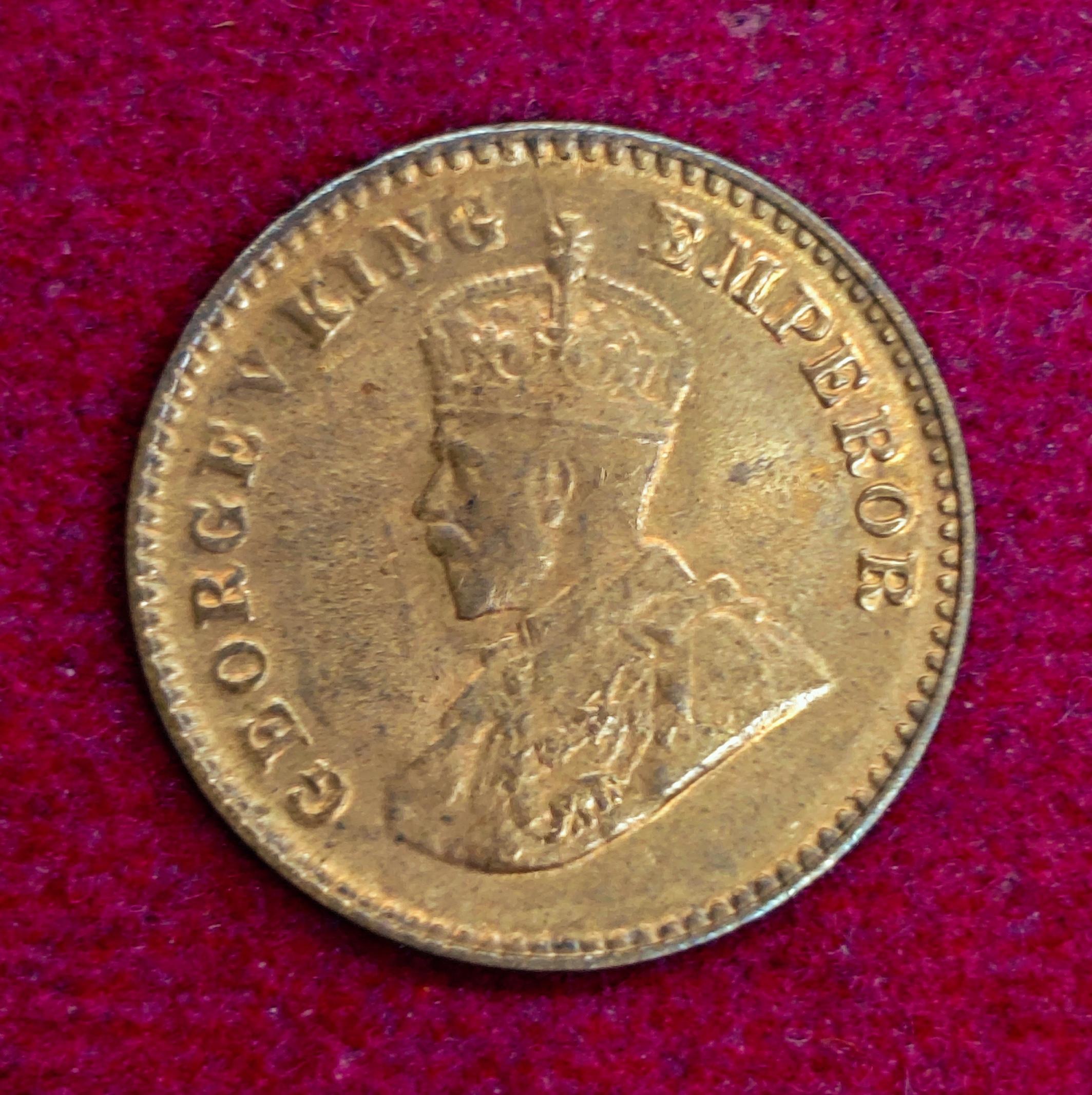British India 1/12 Anna George V 1920 Coin
