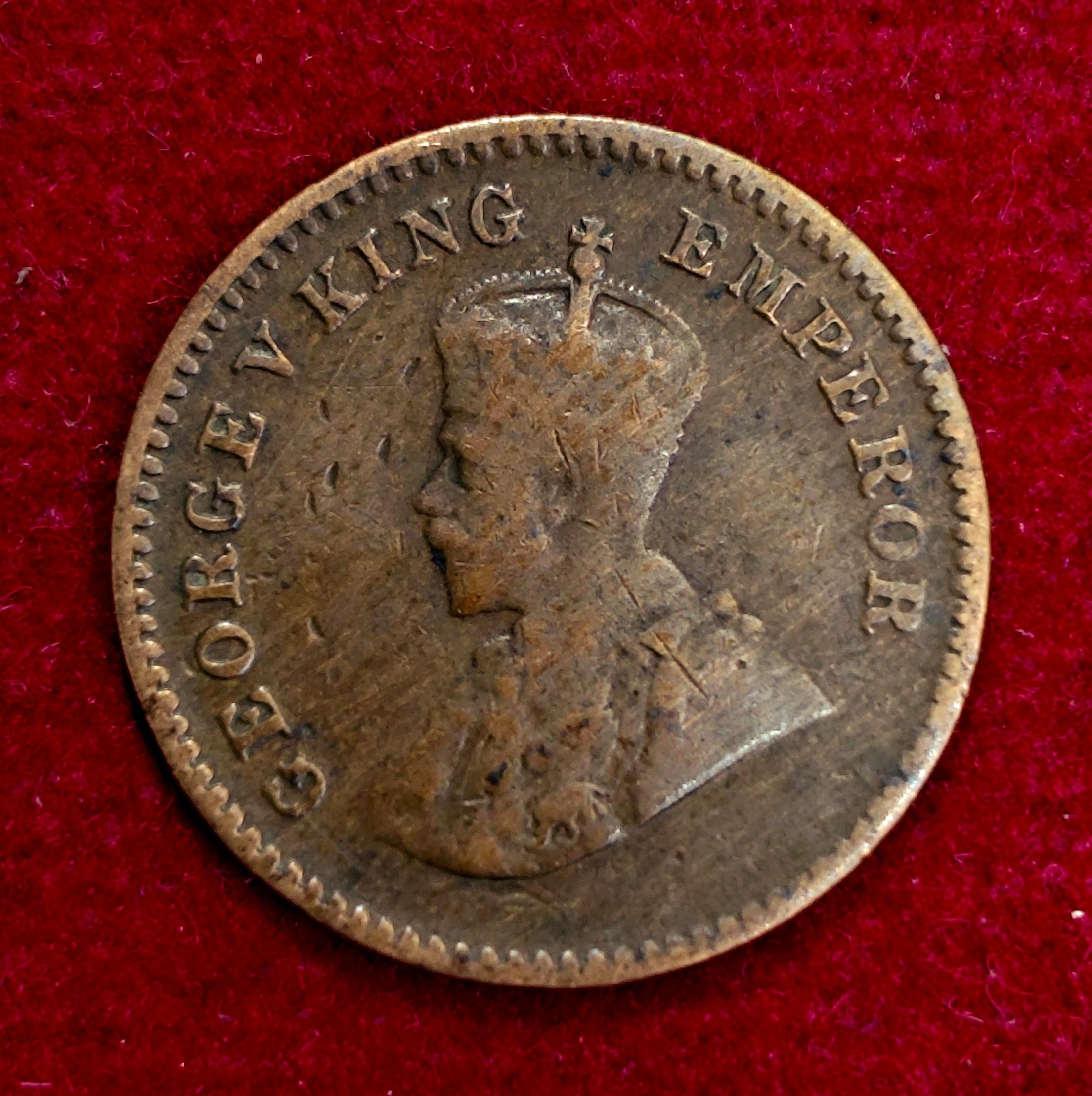 British India 1/12 Anna George V 1933 Coin