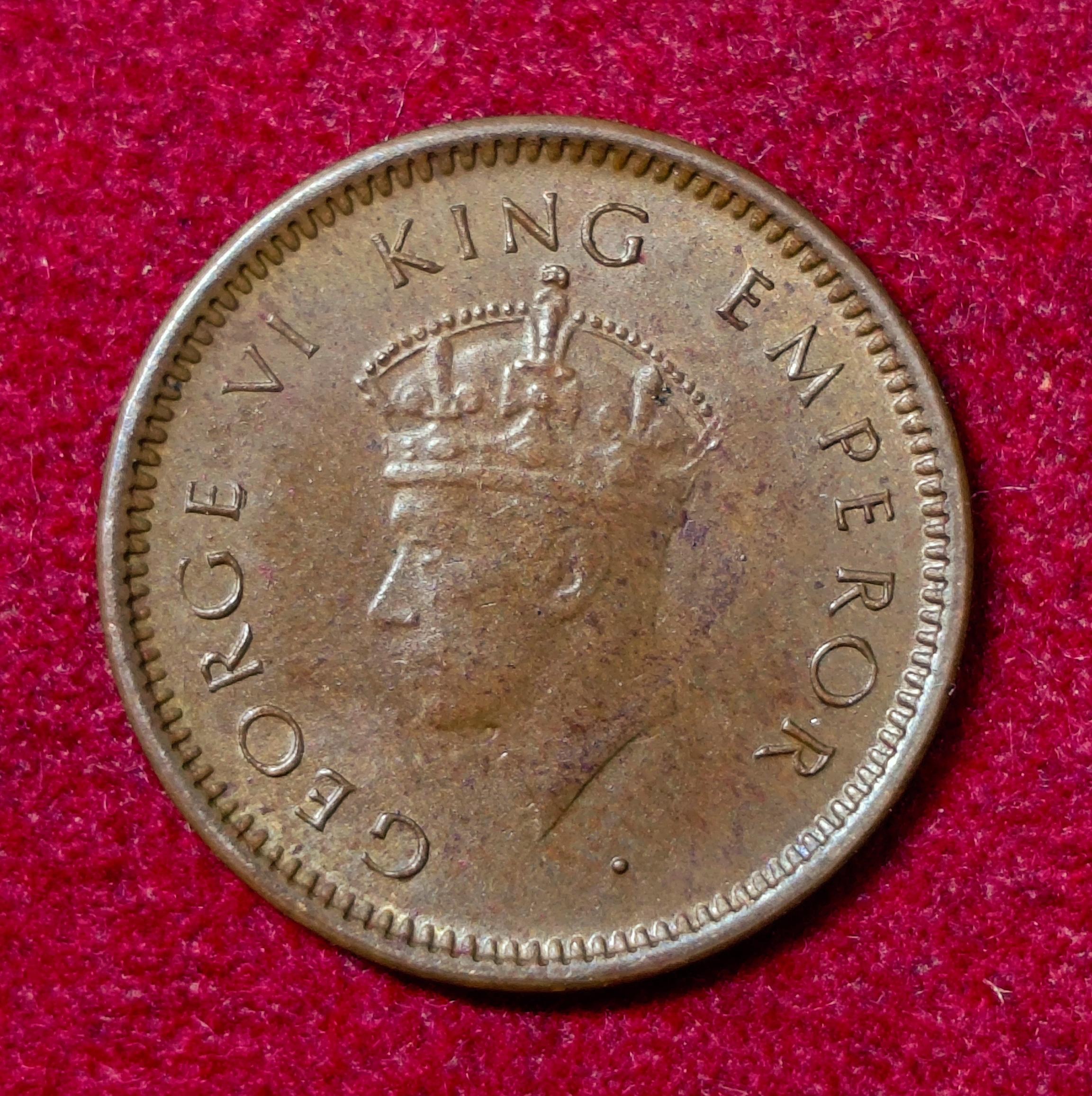 British India 1/12 Anna - George VI 1939 Coin
