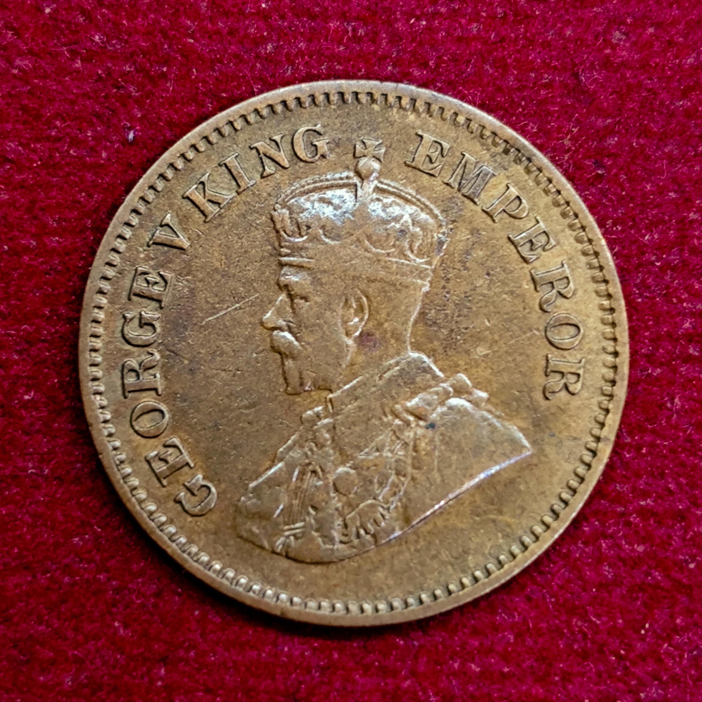 British India 1/2 Pice George V 1917 Coin