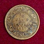 British India 1/2 Pice George V 1917 Coin