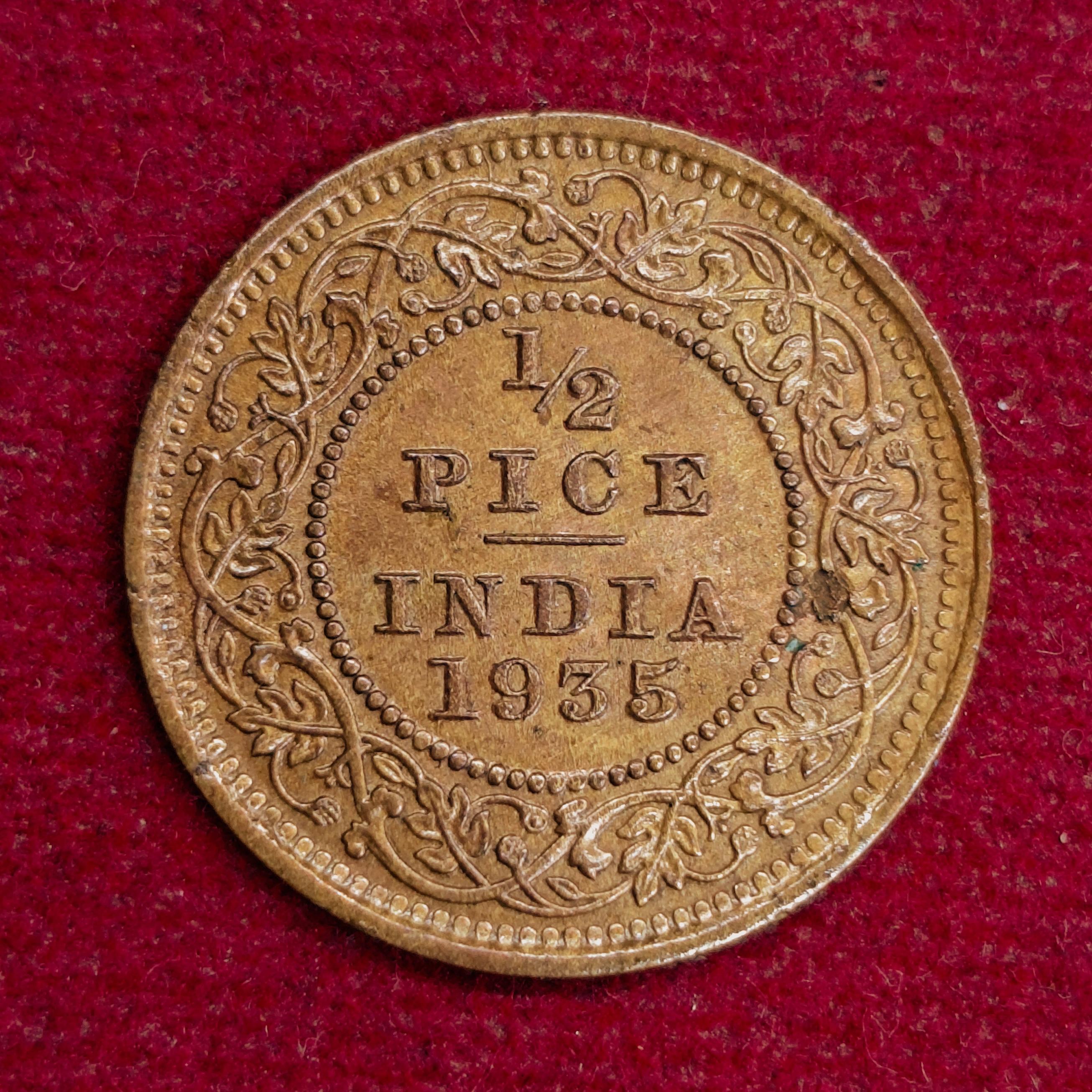 British India 1/2 Pice George V 1935 Coin
