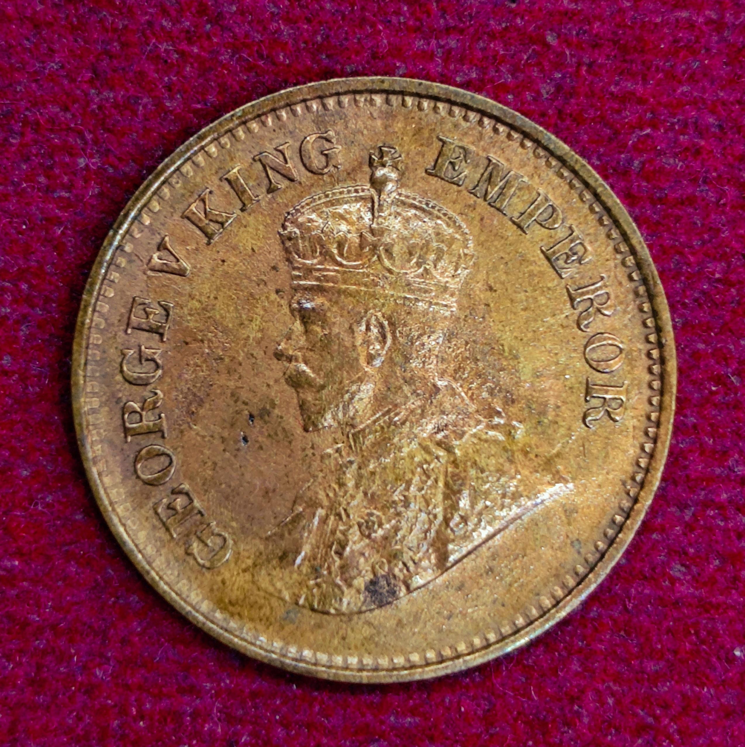 British India 1/2 Pice George V 1935 Coin