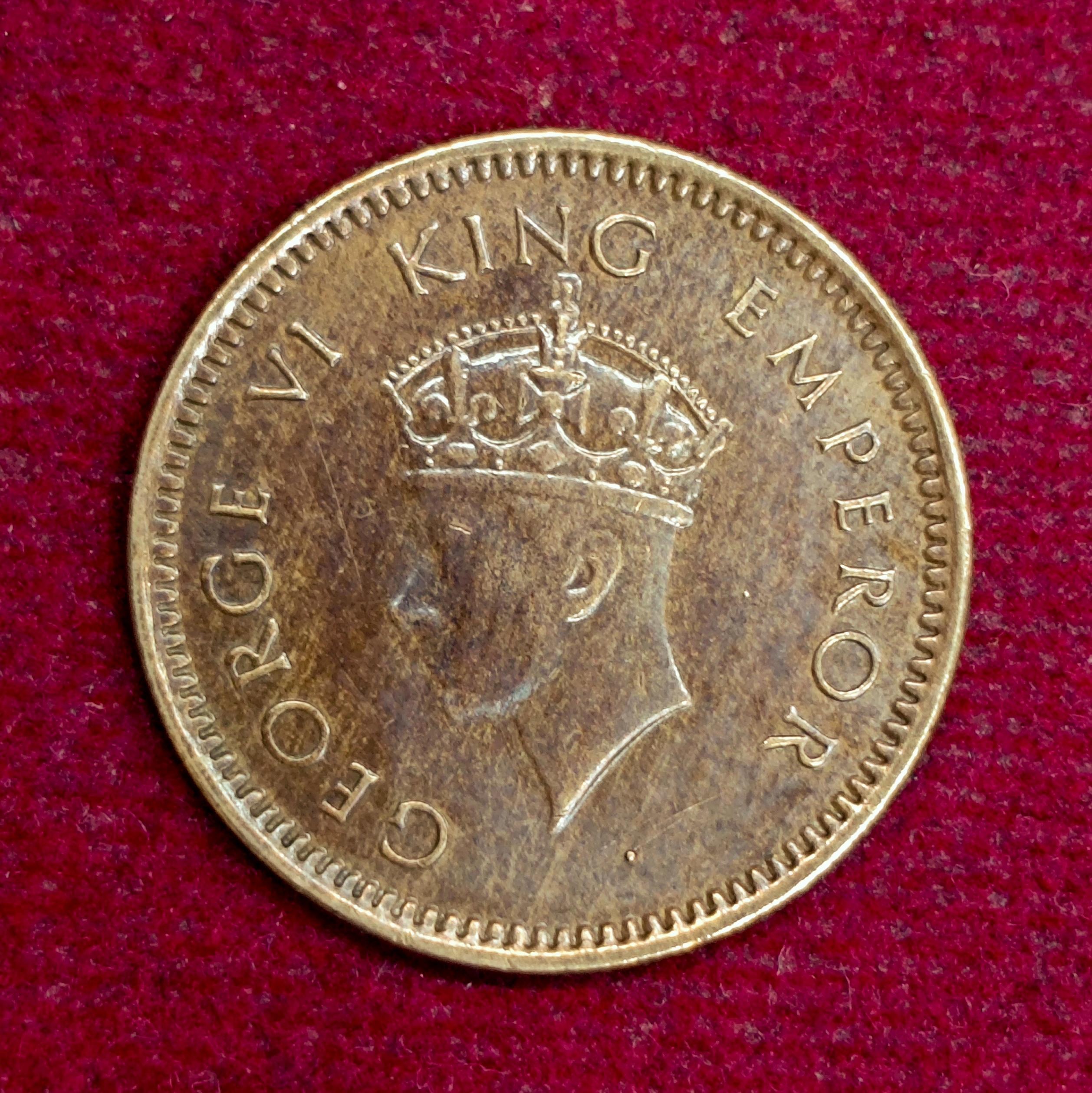 British India 1/2 Pice George VI 1939 Coin