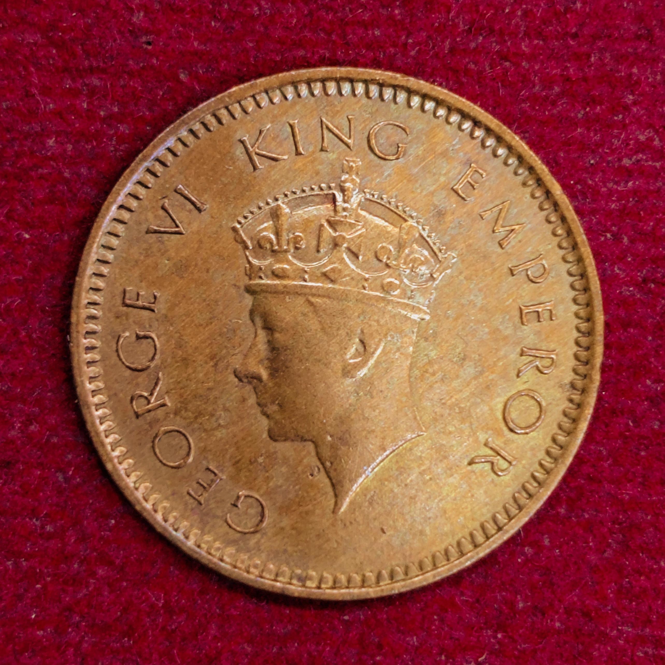 British India 1/2 Pice George VI 1940 Coin