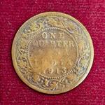 British India 1/4 Anna George V 1913 Coin