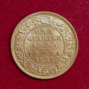 British India 1/4 Anna George V 1935 Coin