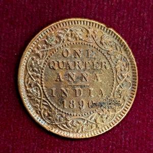 British India 1/4 Anna - VICTORIA EMPRESS 1890 Coin