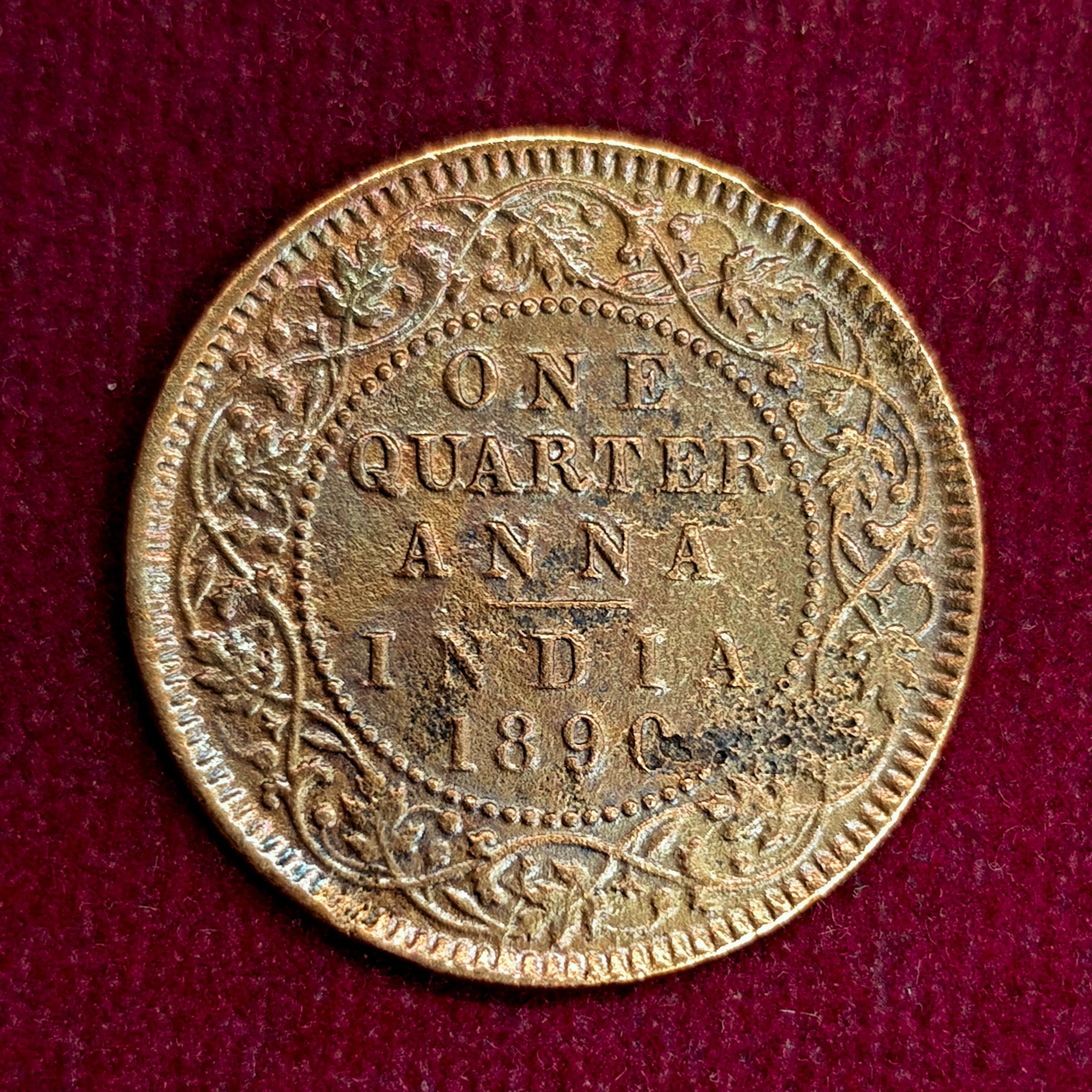 British India 1/4 Anna - VICTORIA EMPRESS 1890 Coin