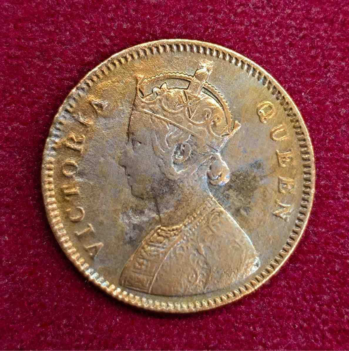 British India 1/4 Anna Victoria Queen 1862 Coin