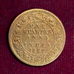 British India 1/4 Anna - Victoria "VICTORIA EMPRESS" 1889 Coin