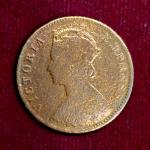 British India 1/4 Anna - Victoria "VICTORIA EMPRESS" 1889 Coin