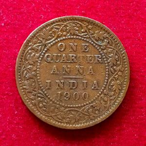 British India 1/4 Anna - Victoria "VICTORIA EMPRESS" 1900 Coin