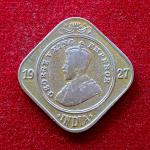 British India 2 Annas George V 1927 Coin