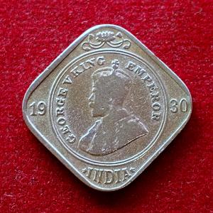 British - India 2 Annas - George V 1930 Coin