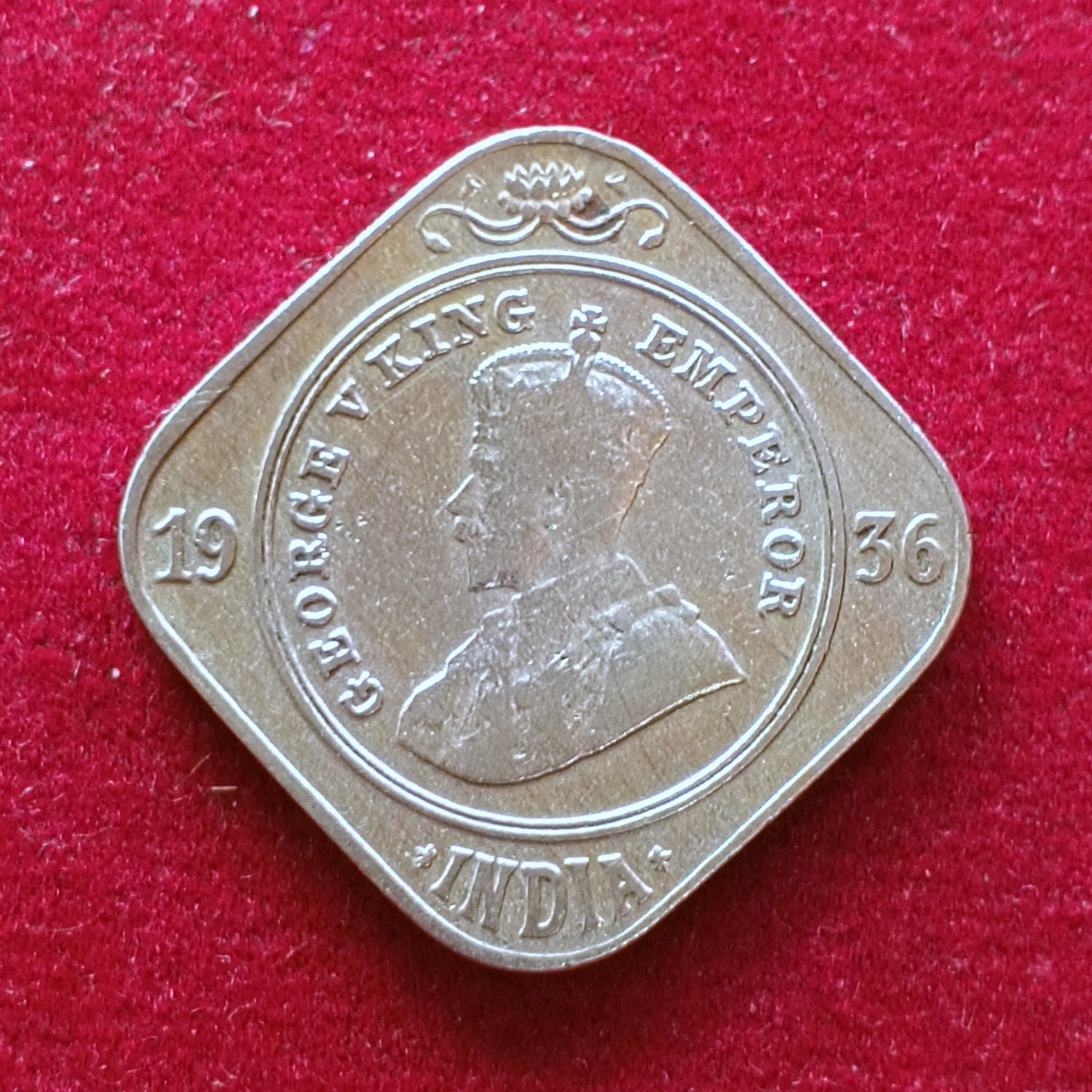 British India 2 Annas - George V 1936 Coin