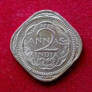 British India 2 Annas - George VI 1946 Coin