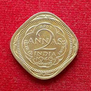 British India 2 Annas - George VI 1946 Coin