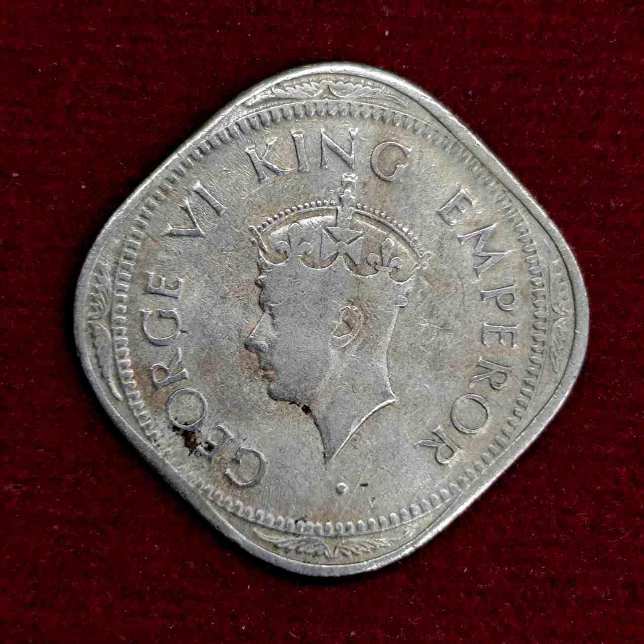 British India 2 Annas - George VI 1947 Coin