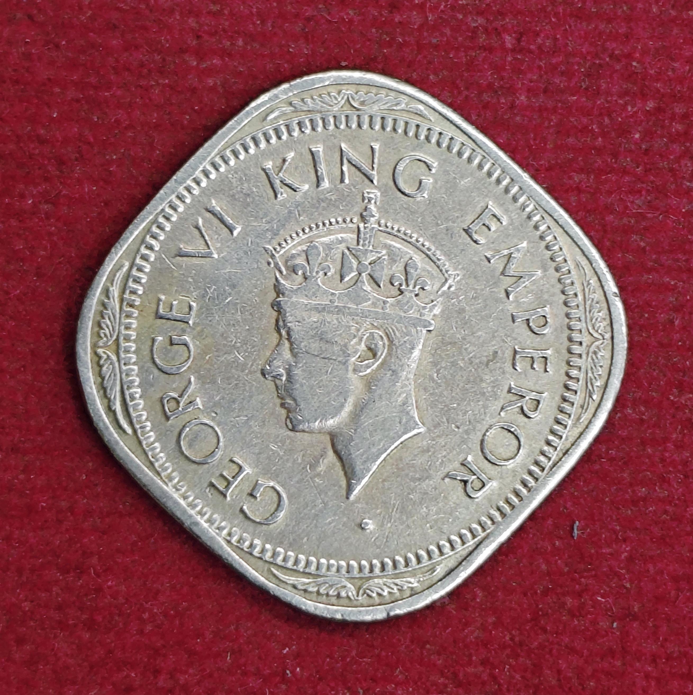 British India 2 Annas - George VI 1947 Coin