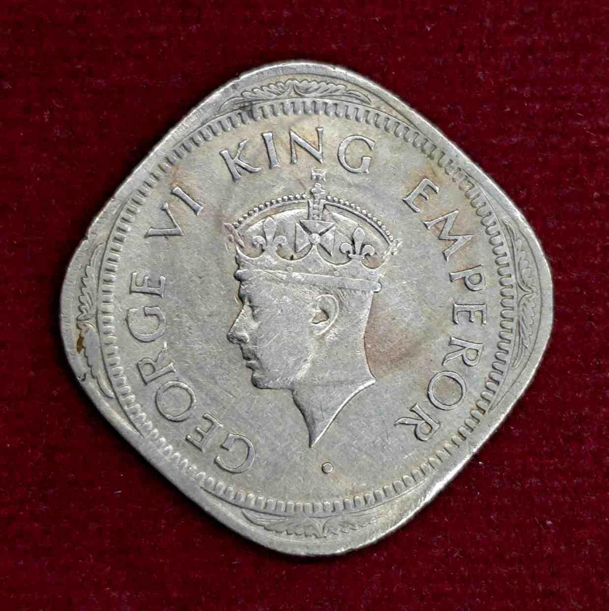 British India 2 Annas - George VI 1947 Coin