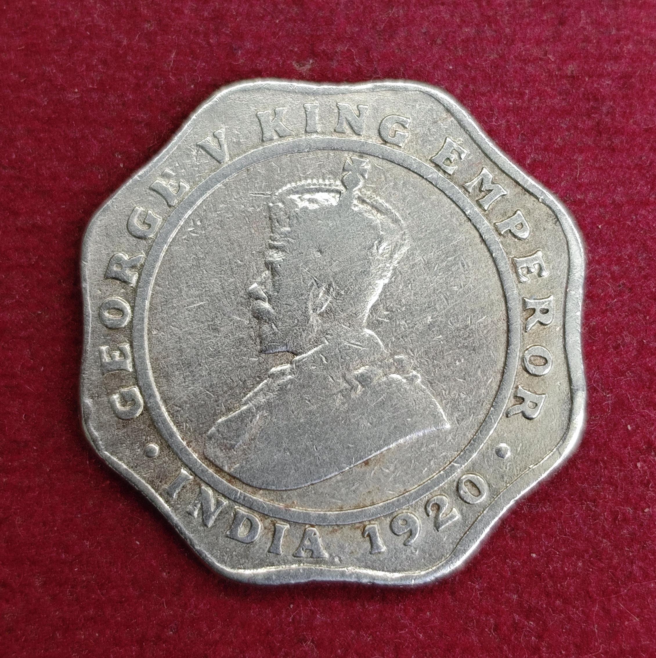British India 4 Annas - George V 1920 Coin
