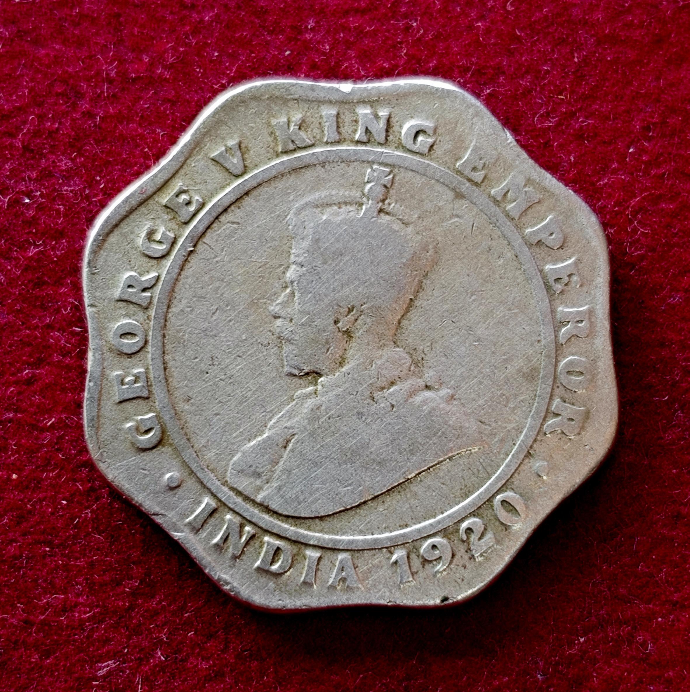 British India 4 Annas - George V 1920 Coin