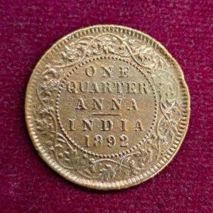 British India ¼ Anna Anna Victoria Empress 1892
