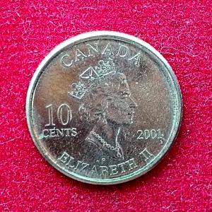 Canada 10 Cents - Elizabeth II Year of Volunteers 2001 Coin