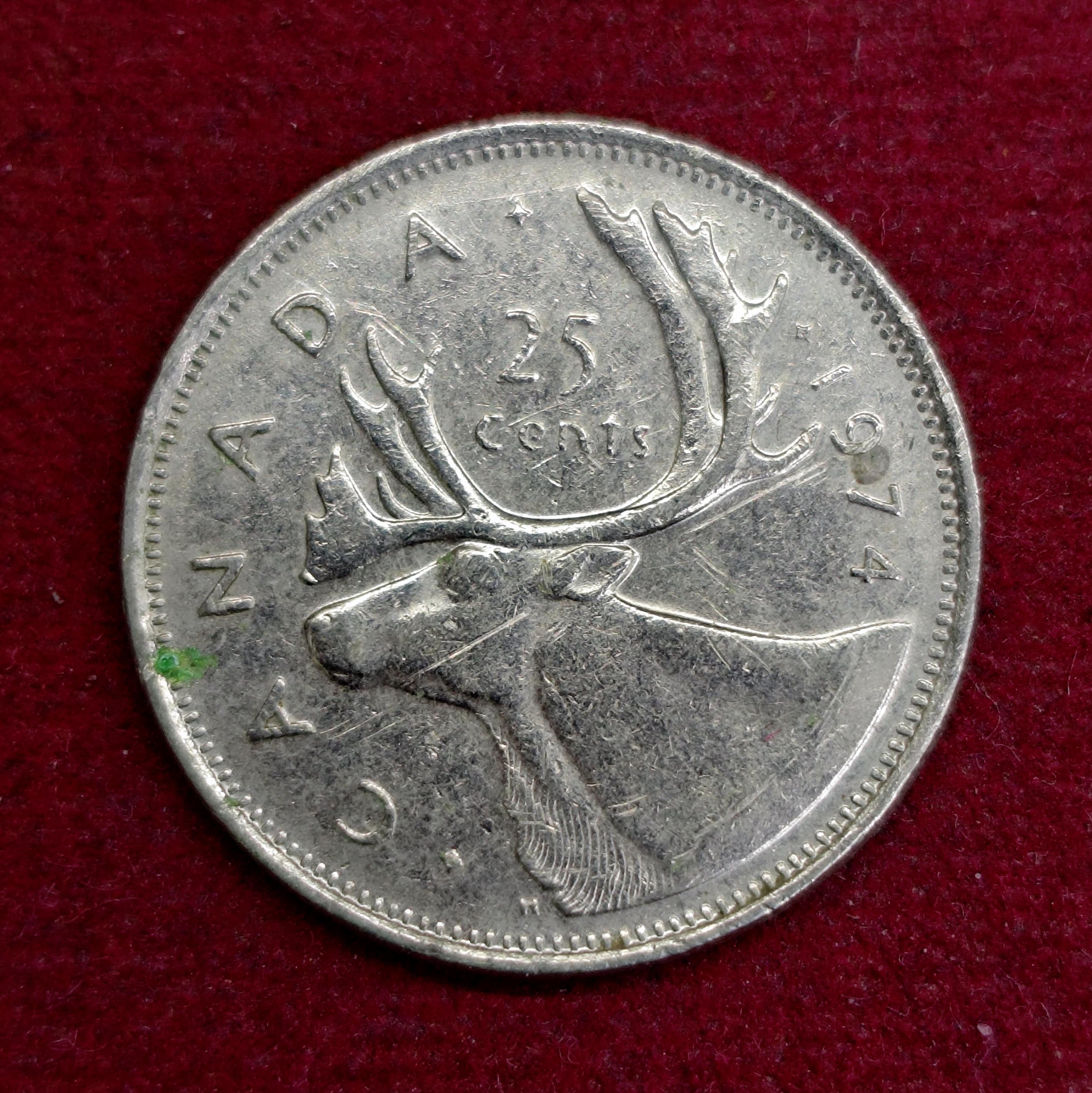 Canada 25 Cents - Elizabeth II 1974 Coin