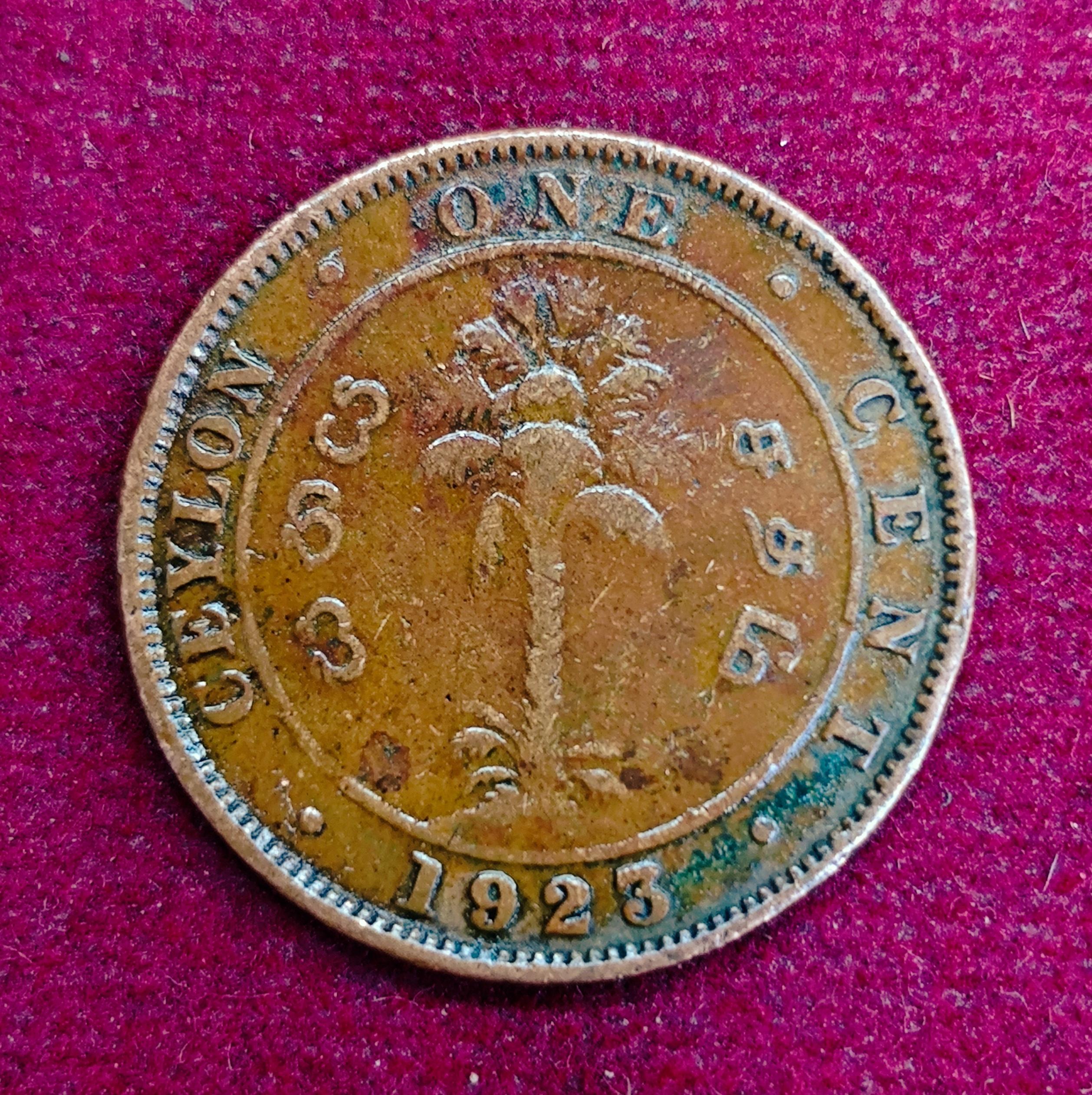 Ceylon 1 Cent - George VI 1923 Coin
