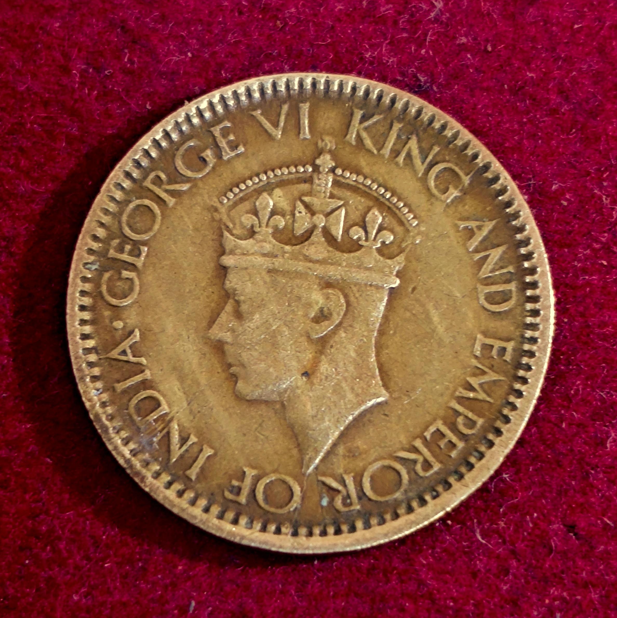 Ceylon 25 Cents - George VI 1943 Coin
