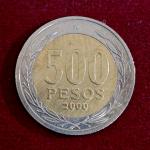 Chile 500 Pesos 2000 Coin